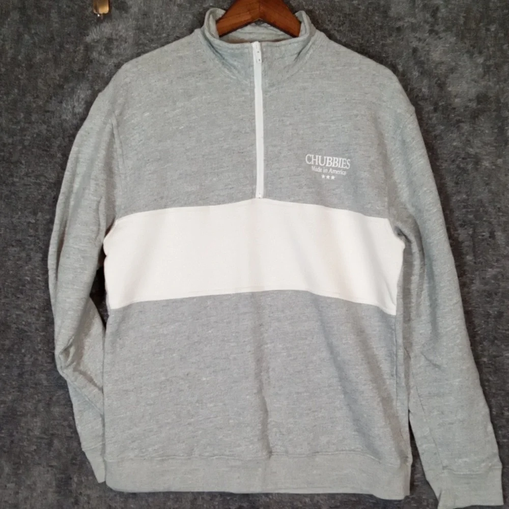 Chubbies Men's Zip-Up Sweater 1/4 Zip Long Sleeve Made In USA SIZE M